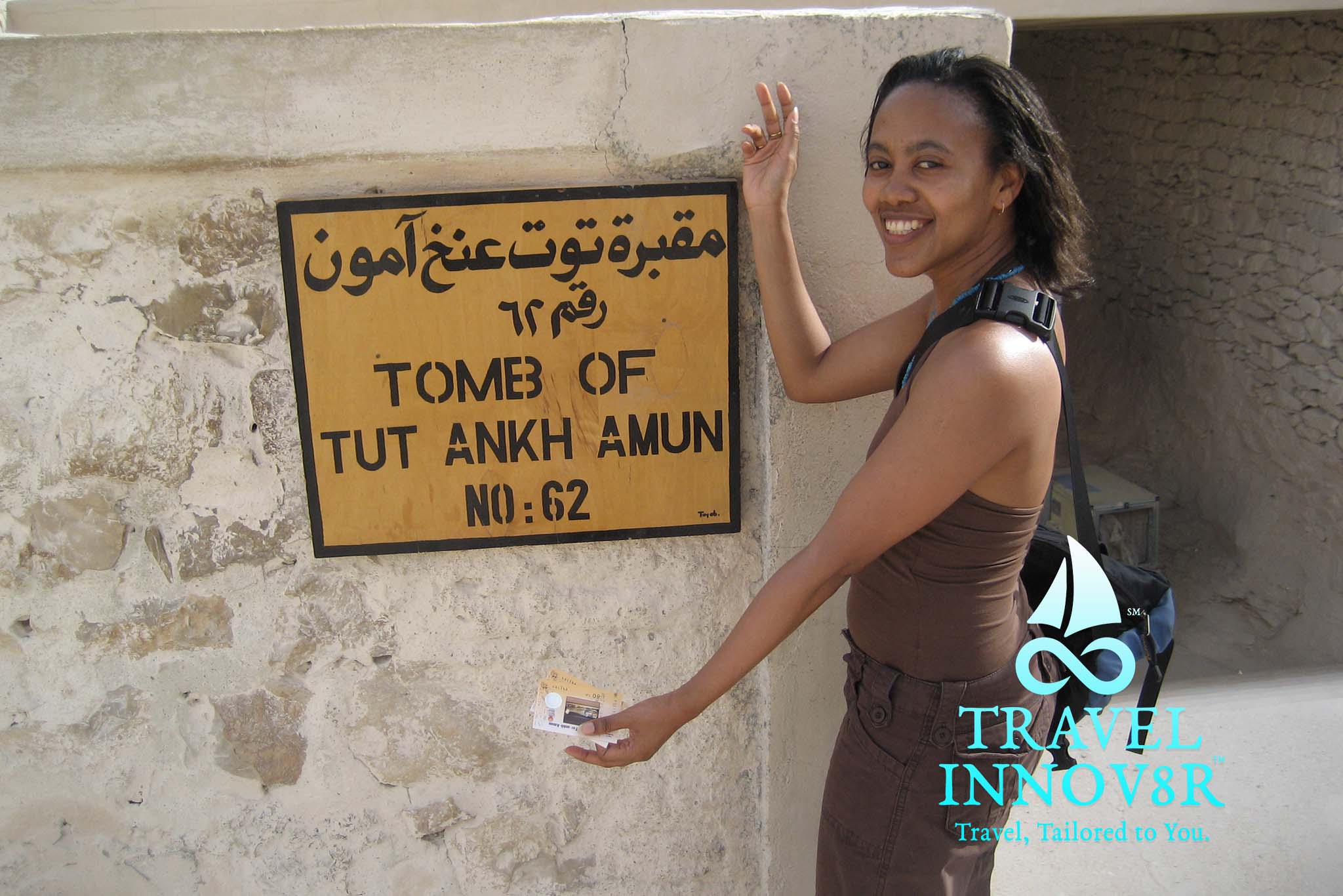 Excited at Tomb of King Tutankhamun, Egypt